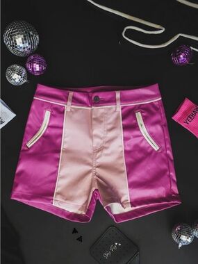 Pink Two-Tone Satin Women’s Shorts
